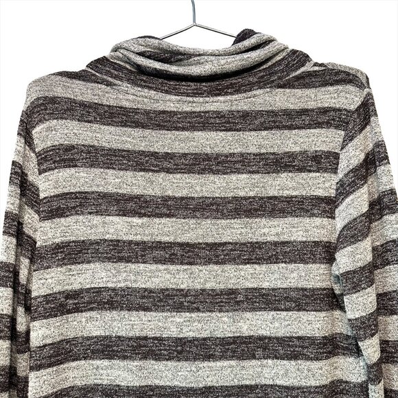 MARKET & SPRUCE Granita Striped Knit Sweater Dress‎ - Small - black, grey - cowl - Picture 6 of 7